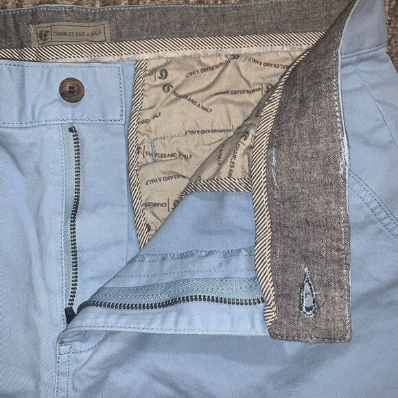 Charles and a Half Men's Size 36 Light Blue Bermuda Style Flat Front Shorts - Picture 2 of 6